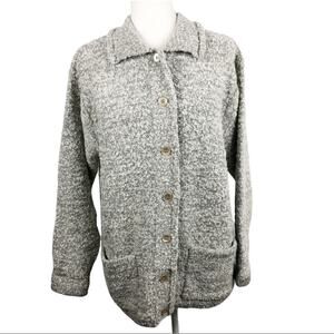 Le Moda Gray Wool Blend Button Up Coat Large